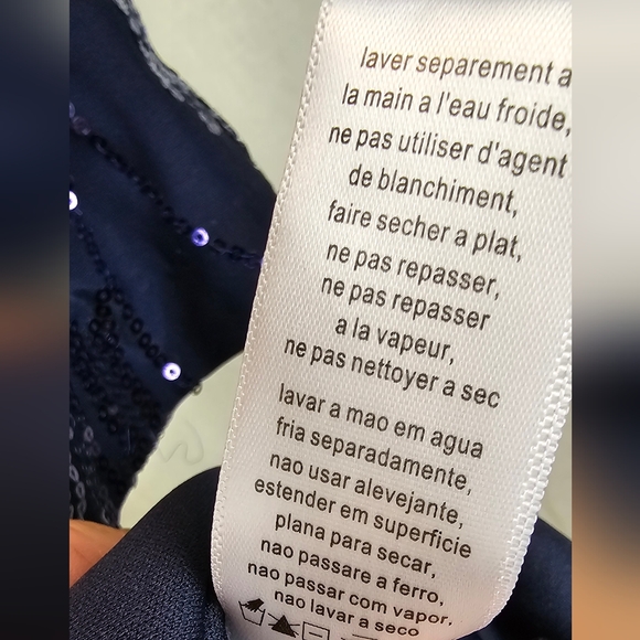 Alex Evenings Plus Tea-Length Firework Sequin Dress Size 20 W NWT Navy Blue - Picture 10 of 12